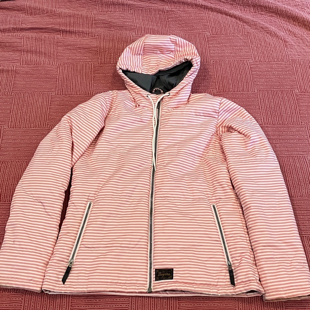 Bonfire women’s large Striped red white winter Jacket